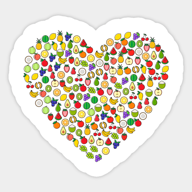 Heart Fruit Sticker by Dark_Ink